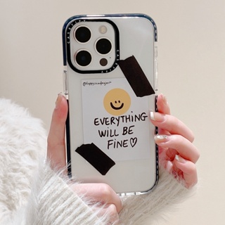 【ฉลากหน้ายิ้ม】Casetify เคสโทรศัพท์ซิลิโคน TPU ใส แบบนิ่ม กันกระแทก สําหรับ iPhone 14 Pro Max 13 Pro 12 11 Pro Max 11 XR X XS Max 12