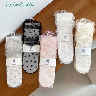 Twinkle1 Tulle ถุงเท้าลูกไม้ แบบบาง แฟชั่นสําหรับผู้หญิง