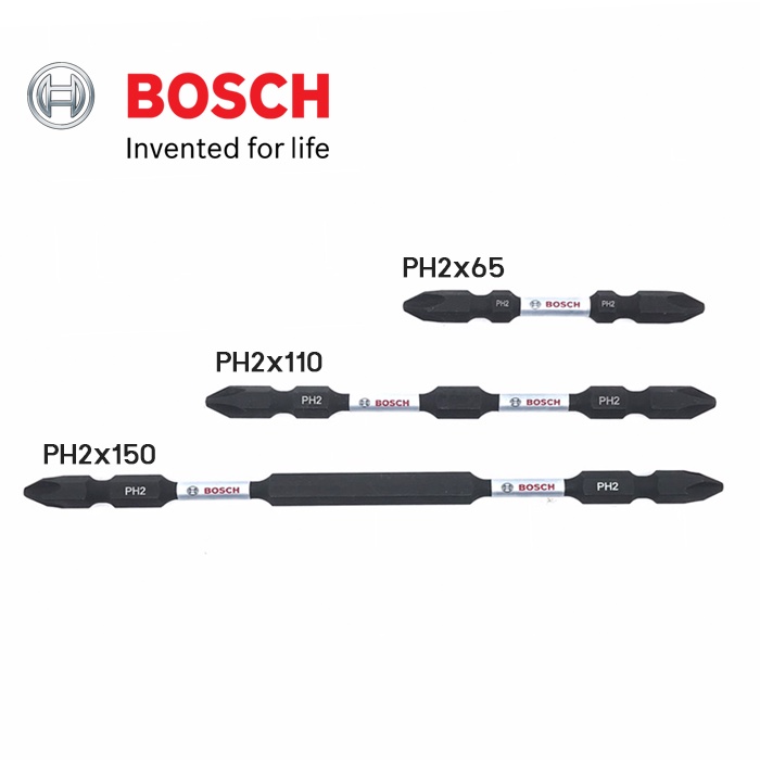 BOSCH ดอกไขควงลม ชุบแข็ง รุ่น PH2-65 / PH2-110 / PH2-150 สีดำ ของแท้ (สินค้าส่งจากไทย)