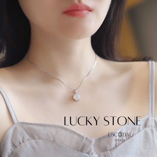 ESCOBAL✨พร้อมส่ง  สร้อยเงินแท้ Lucky Stone สร้อยหินนําโชค สร้อยมงคล หินมงคลนำโชค สร้อยคอผู้หญิง สร้อยแฟชั่น