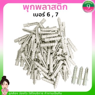 ✨พุกพลาสติก เบอร์ 6, 7 ขายยกกล่อง ส่งของทุกวัน✨