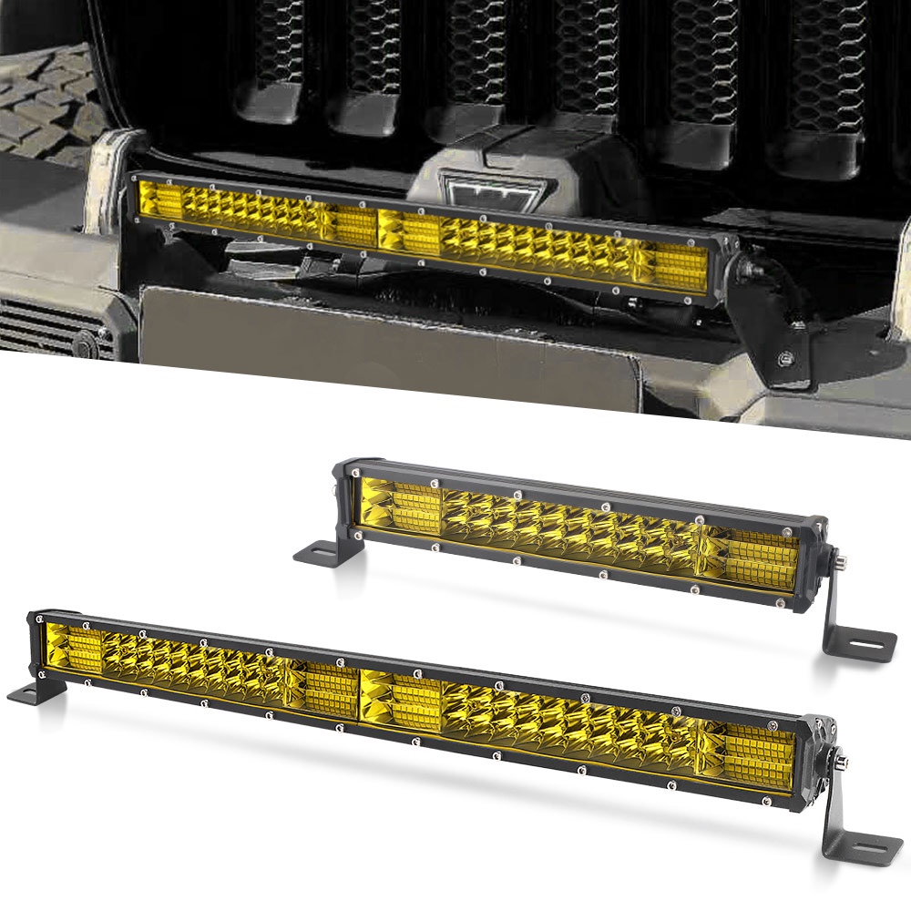 Slim Triple Row LED bar 10 inch 20 inch 3000k Yellow led light bar/work light for Car tractor offroa