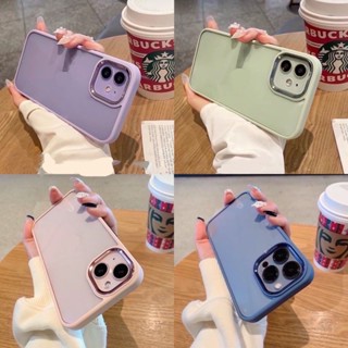 เคสใสขอบสี เคสกันกระแทก แบบแข็ง ใส สําหรับ for ไอโฟน 14 Pro max 14 14plus 14 Pro 13 13Pro 13Promax