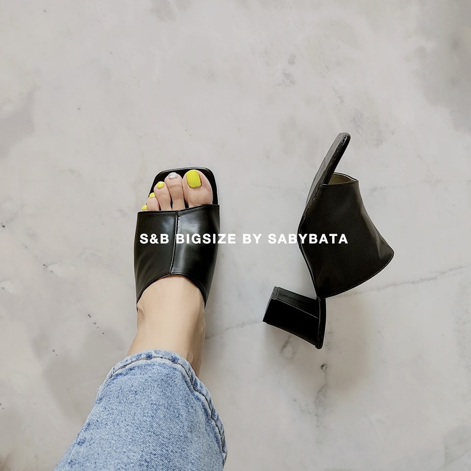รองเท้าไซส์ใหญ่ 41-45 ♥️ รุ่น ZOEY ♥️ ส้น 3 นิ้ว เรียบแต่โก้ รองเท้าส้นสูง สไตล์ HM Bigsize Plussize