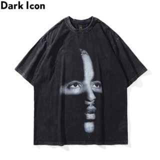 เสื้อยืดลําลอง ผ้าฝ้าย แขนสั้น พิมพ์ลายกราฟฟิค Dark Icon สไตล์ฮิปฮอป ฮาราจูกุ สําหรับผู้ชาย 2022