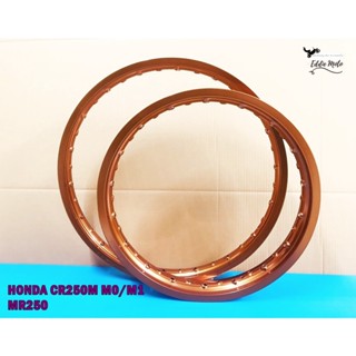 1.60x21 and 2.15x18 "ROSE GOLD" ALUMINIUM WHEEL RIM for HONDA CR250M M0-M1 MR25 year 1976 (2 PCS)  //  ขอบล้อ อลูมิเนียม