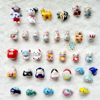 ลูกปัดเซรามิก ลูกปัด จี้ตัวการ์ตูน จี้ DIY จี้แก้ว (1ชิ้น)