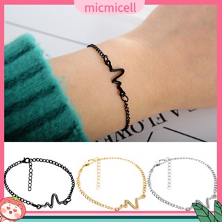 (micmicell) เครื่องประดับสร้อยข้อมือกําไลข้อมือ mic unisex electrocardiogram charm