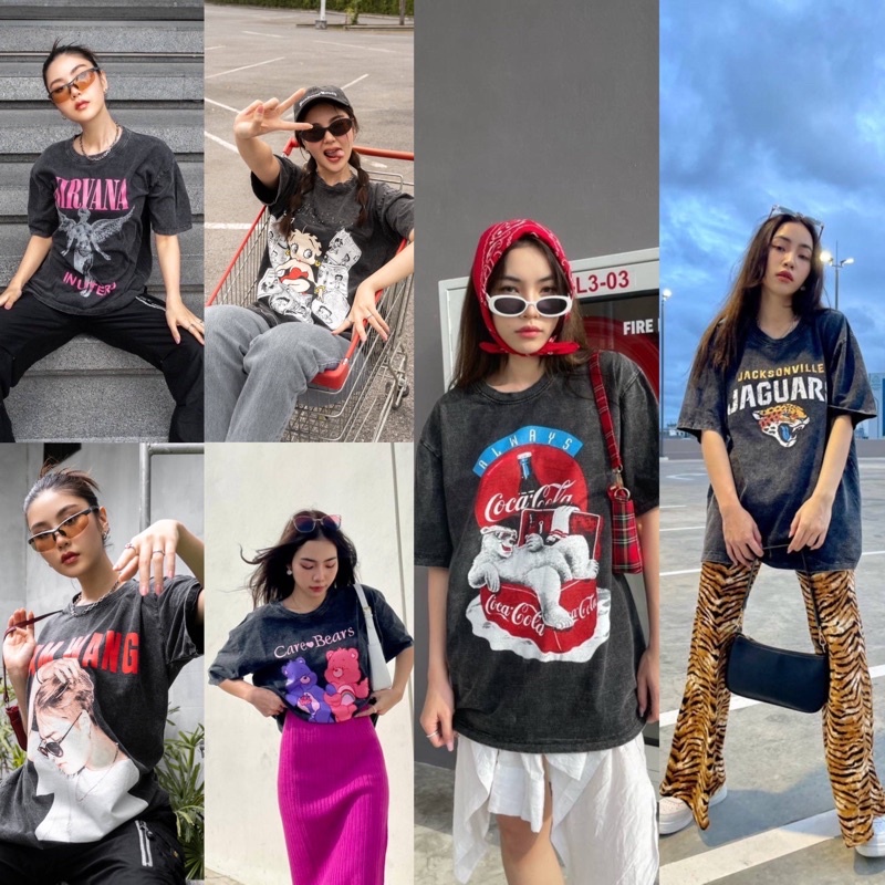 สุดฮิต เสื้อยืดสกรีน งานตามหา พร้อมส่งงานฟอก🖤