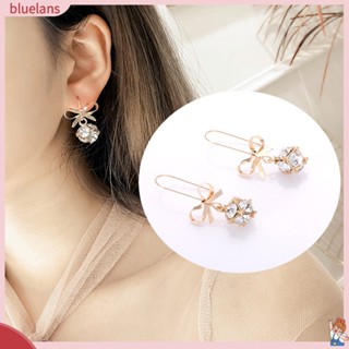 เครื่องประดับแฟชั่นสตรีต่างหูตะขอห้อยโบว์ rhinestones b 2