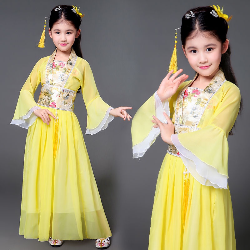 เครื่องแต่งกาย ชุดเดรสเจ้าหญิง Guzheng แฟชั่นโบราณ สําหรับเด็กผู้หญิง
