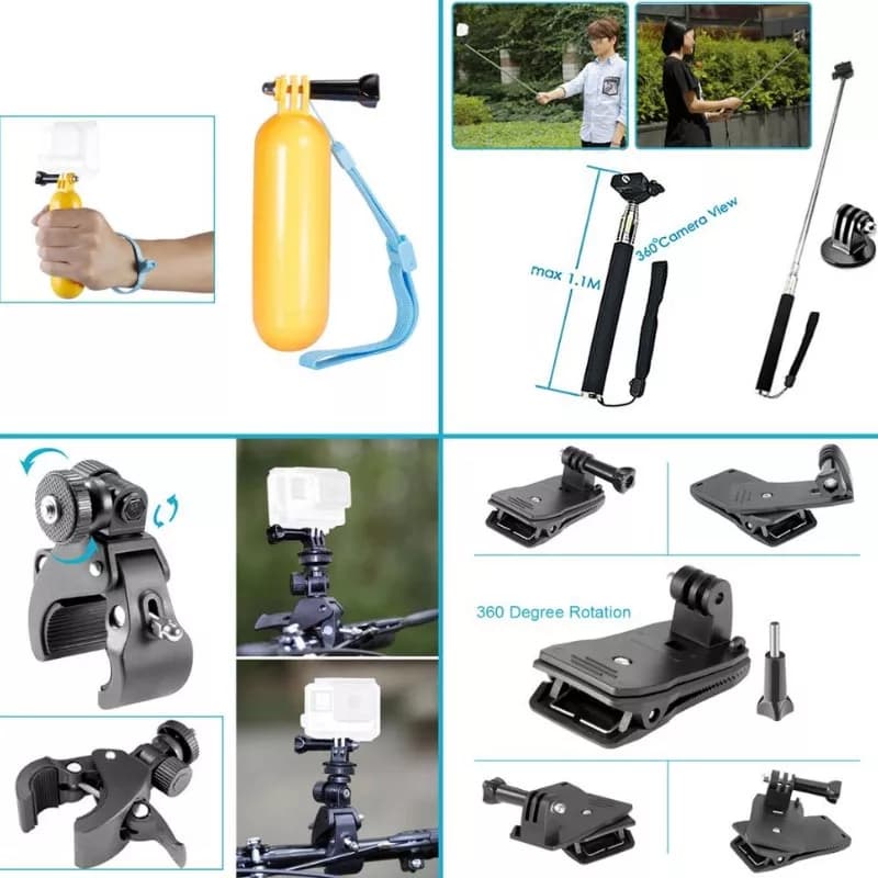 ชุดอุปกรณ์เสริมสำหรับกล้องแอคชั่นแคม,ชุดอุปกรณ์เสริมสำหรับกล้อง Accioncam Nanotech ,Gopro สต็อกในไทย