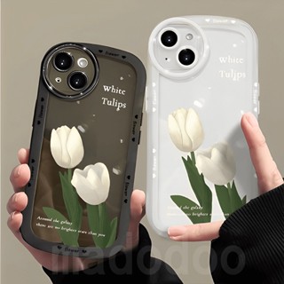 Casing For iPhone 14 13 Pro Max 12 11 XR X XS 7 8 Plus SE 2020 11ProMax XsMax 7+ 8+ ins Cute Tulip Flowers Fine Hole Tpu Airbag Shockproof Soft Phone Case Full Lens Protection Back Cover DYJ 09