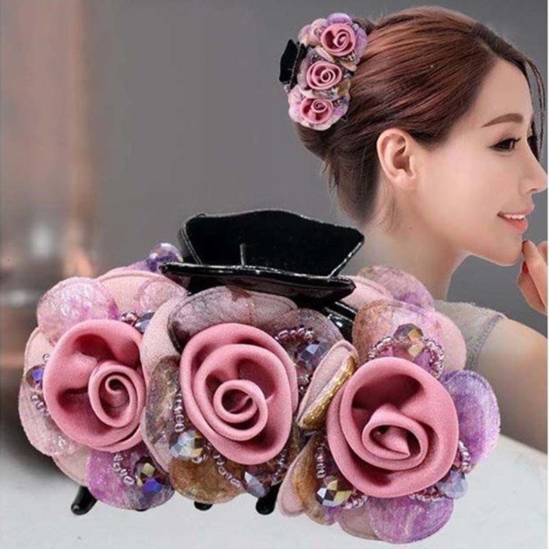 กิ๊บติดผมหางม้า ลายดอกไม้ สวยหรู แฟชั่นเกาหลี - รูปที่ 5