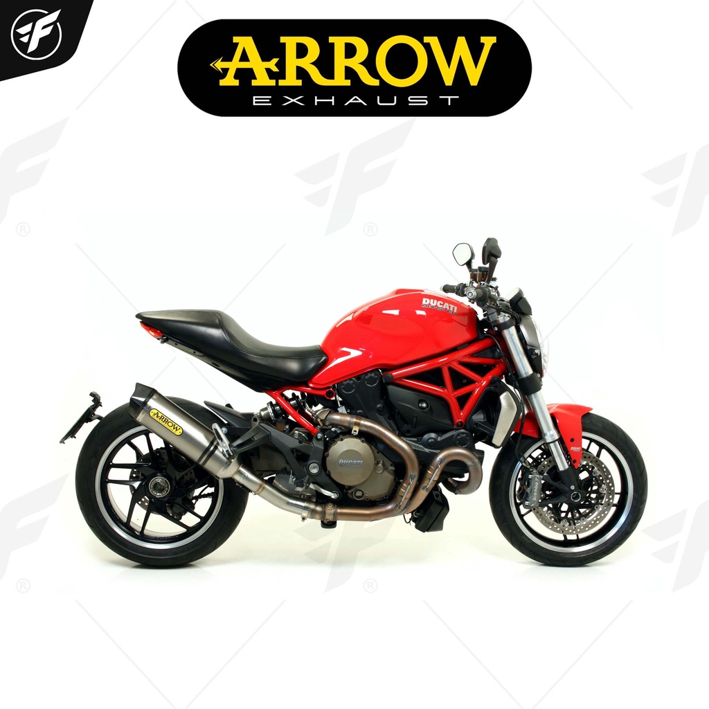 ท่อสูตร/ท่อแต่ง/ท่อไอเสีย Arrow Slip on Titanium,Carbon : for Ducati Monster 821 14-17 / 18-19