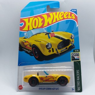 รถเหล็ก Hotwheels SHELBY COBRA 427 S/C สีเหลือง (ib37)