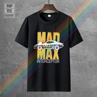 เสื้อยืดไม่ต้องรีด ใหม่ Mad Max Interceptor Max กองทัพบกมัสเซิลรถผู้ชายเสื้อยืดสีดําขนาด S 3Xl