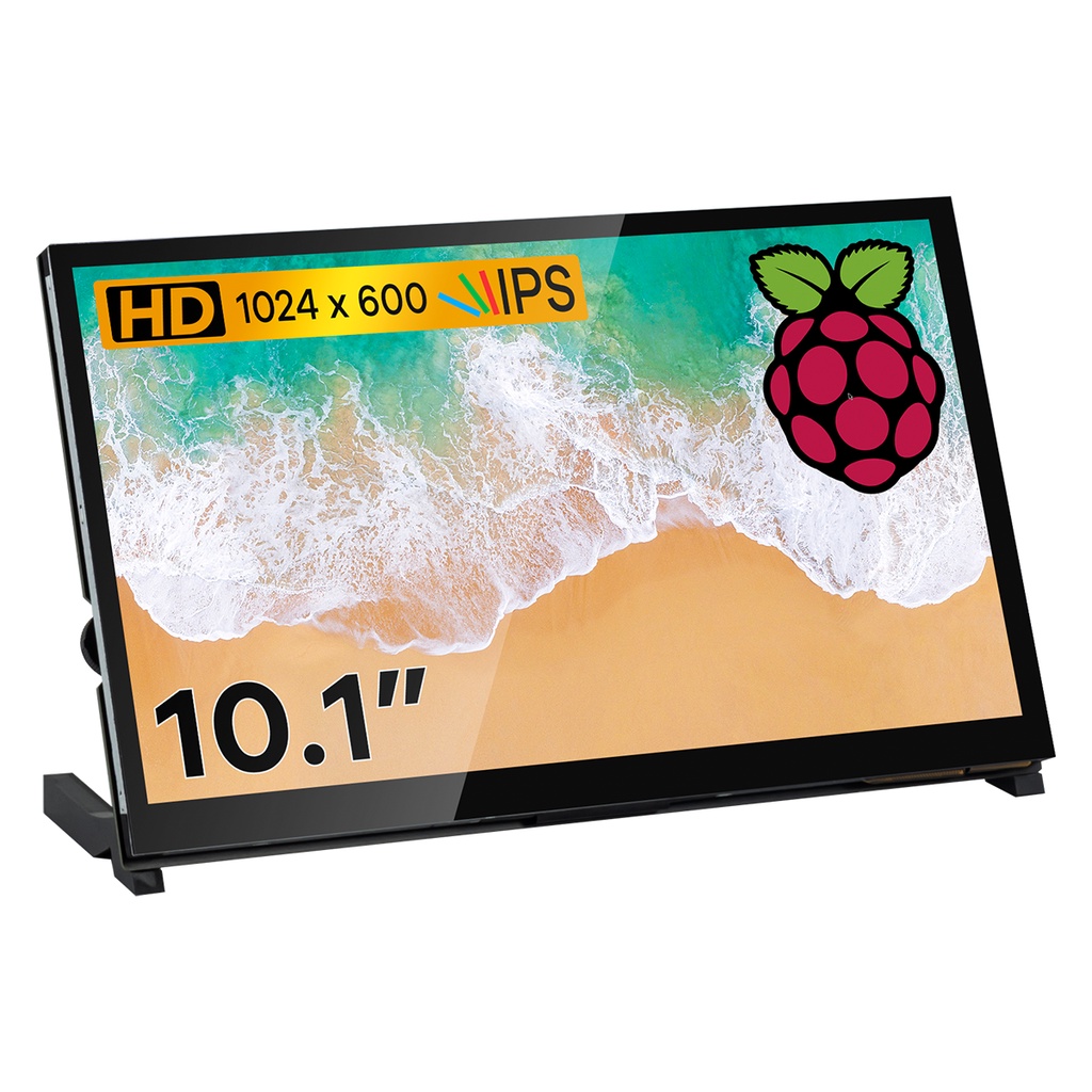 LAFVIN 10.1 "IPS LCD Capacitive Touch Screen จอแสดงผล HDMI แบบพกพา 1024X600 ลําโพงคู่ในตัวสําหรับ Raspberry Pi 4 3 2 Zero B + รุ่น B Xbox PS4 Windows 7/8/10