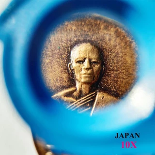 ช้างกระบี่ รหัสแว่น11 แว่นส่องพระ Japan 10x (น้ำเงินล้วน) กล้องส่องพระ สแตนเลสสีขาว แว่นส่องขยาย
