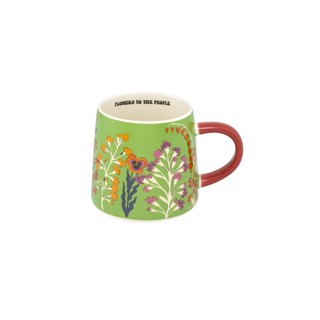 Cath Kidston Billie Mug Paper Pansies Green