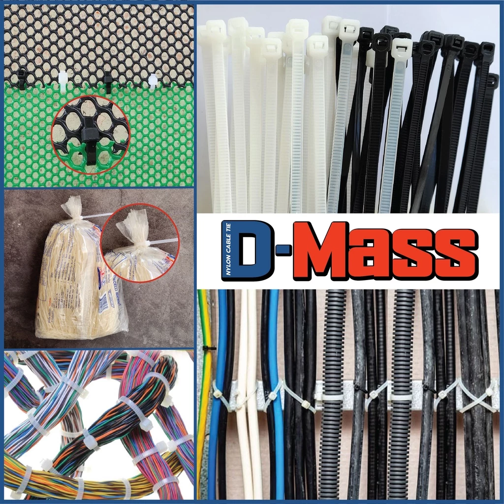เคเบิ้ลไทร์ Nylon Cable Tie สายรัดเคเบิ้ลไทร์ 4นิ้ว, 6นิ้ว, 8นิ้ว, 10นิ้ว, 12นิ้ว หนวดกุ้ง สีขาว สีดำ สายรัดสายไฟ thumbnail 6
