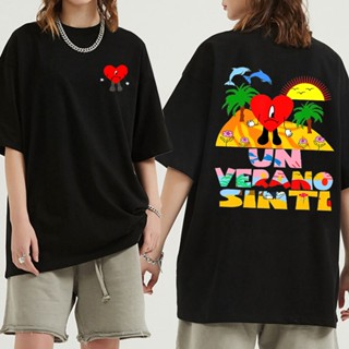 เสื้อผ้าผชเสื้อยืด พิมพ์ลาย Bad Bunny Un Verano Sin Ti s สําหรับผู้ชาย และผู้หญิงS-5XL