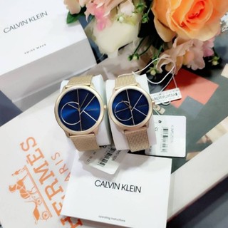 💕New Calvin Klein #unisex  Gold Tone Steel blue dial Watch💖💕