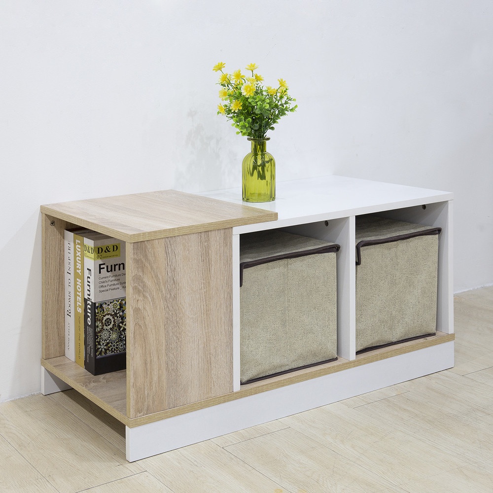 GlobalHouse DELICATO โต๊ะกลาง รุ่น Nice ขนาด80X40X40ซม.ทูโทน-ขาว สินค้าของแท้คุณภาพดี