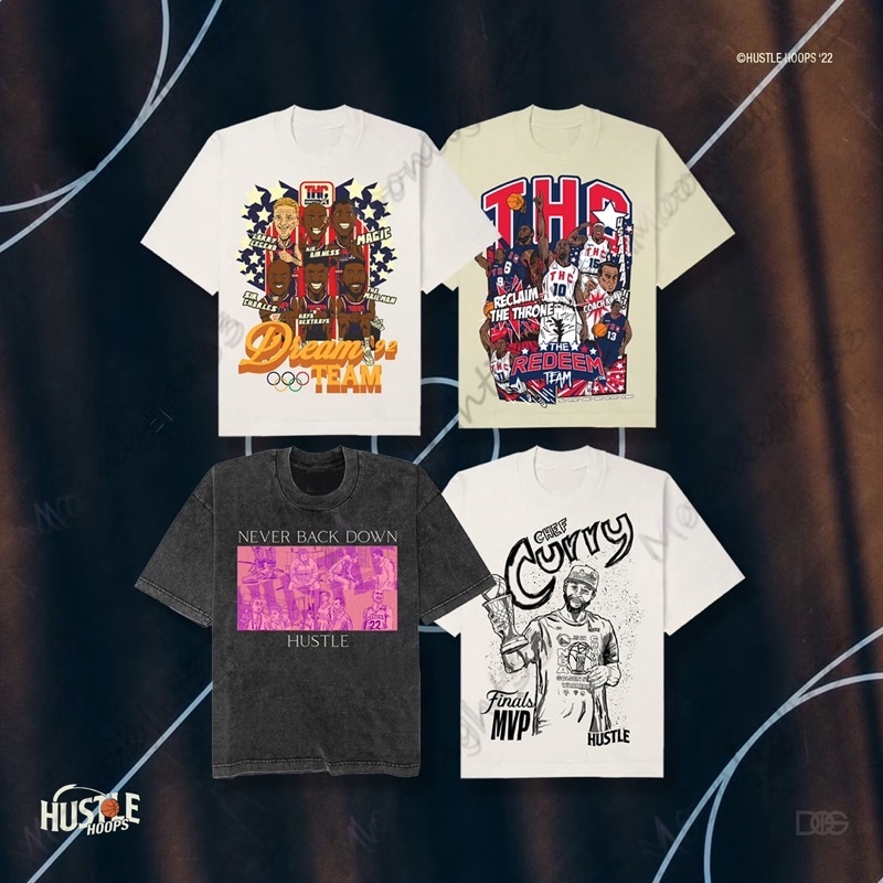 KOTC x THE HUSTLE CLUB TSHIRT - HUSTLE HOOPS NBA BASKETBALL SHIRT OffCourt