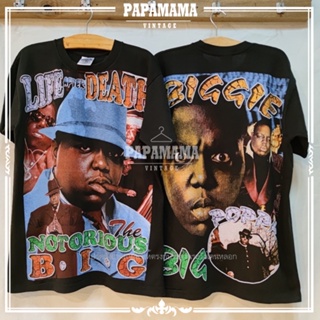 [ BIGGIE ] NOTORIOUS B.I.G tag Bootleg Tee 100% Original เสื้อวง เสื้อฮิปฮอป เสื้อวินเทจ papamama vintage