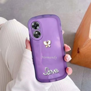 เคส Handphone Casing OPPO A17 A17K A77S A77 A57 Reno 8 8Z 8Pro 7 Pro 7Z 5G 4G เคสโทรศัพท์ Fashion Crystal Butterfly Transparent Case TPU Silicone Softcase Protection Full Camera Shockproof Cover