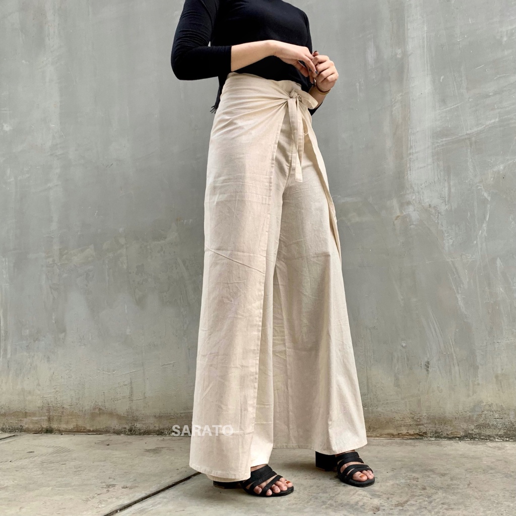 Sarato - Gia Wrap Premium Linen Pants / กางเกง Culotte Wrap