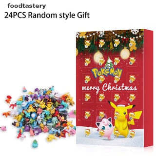 FTY  24 PCS Pokemon Christmas 2022 Advent Calendar Box Figure Toys Pikachu Anime Character Blind Box Children Toy Pokemon Gifts Box N