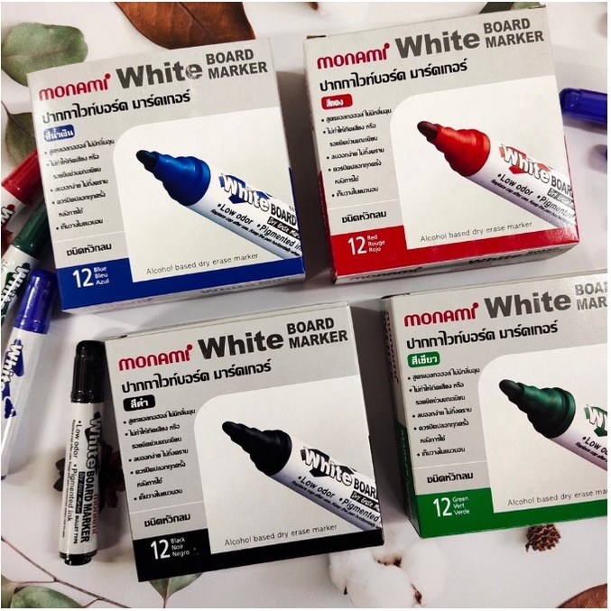 ปากกาไวท์บอร์ด Monami โมนามิ ยกกล่อง (12ด้าม/กล่อง) whiteboard marker