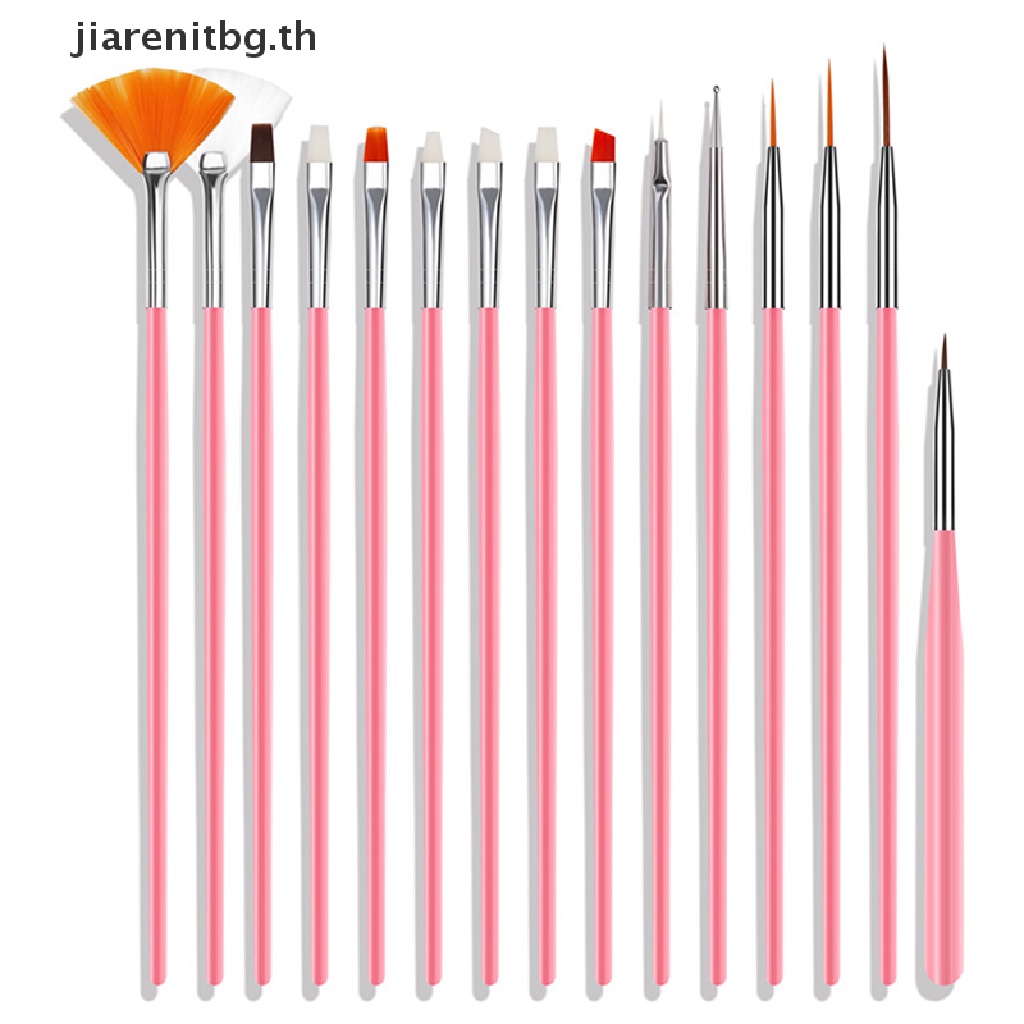 Renbg แปรงเจล สําหรับตกแต่งเล็บ 15 ชิ้น ต่อชุด TH