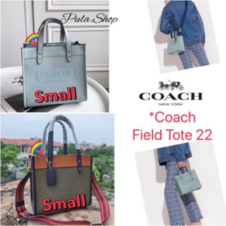 Coach Field Tote 22 Polished pebble leather