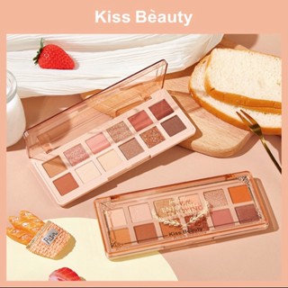 87197 อายเเชโดว์ 12 สี Kiss Beauty อายแชโดว์พาเลท ชิมเมอร์ อายแชโดว์ทาตา เนื้อติดทน พร้อมส่ง🍑🍊🍓