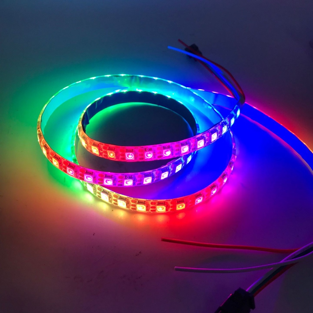 Xnbada WS2812B led Strip 1-5m 96 พิกเซล/leds/m สมาร์ท 5050 RGB led Strip light, PCB สีดํา/สีขาว,WS2812 IC;IP30/IP65/IP67 DC5V