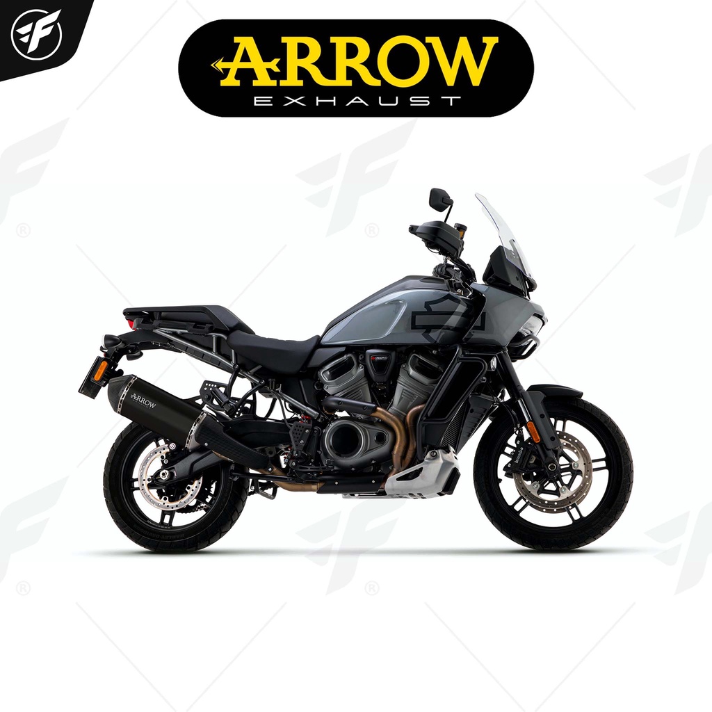 ท่อสูตร/ท่อแต่ง/ท่อไอเสีย Arrow Slip on Arrow Slip on Dark-Carbon : for Harley-Davidson Pan America 1250 2020-2022