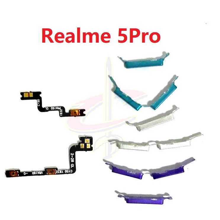 แพรปุ่มสวิตปิดเปิด ปุ่มเปิดปิดนอก ปุ่มเพิ่มเสียงนอก แพรเพิ่มเสียง สําหรับ realme 5 Pro