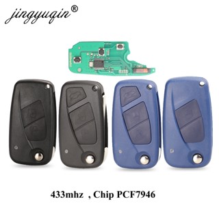 jingyuqin 2 / 3 Buttons Flip Remote Key Delphi 433mhz for FIAt 500 Punto Ducato Stilo Panda  Bravo Key ID46 PCF7946 / 79