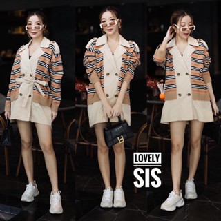 🌈🌿🌺🌸🌼🧡💚🇰🇷Knit Stripe Long Sleeve Suit