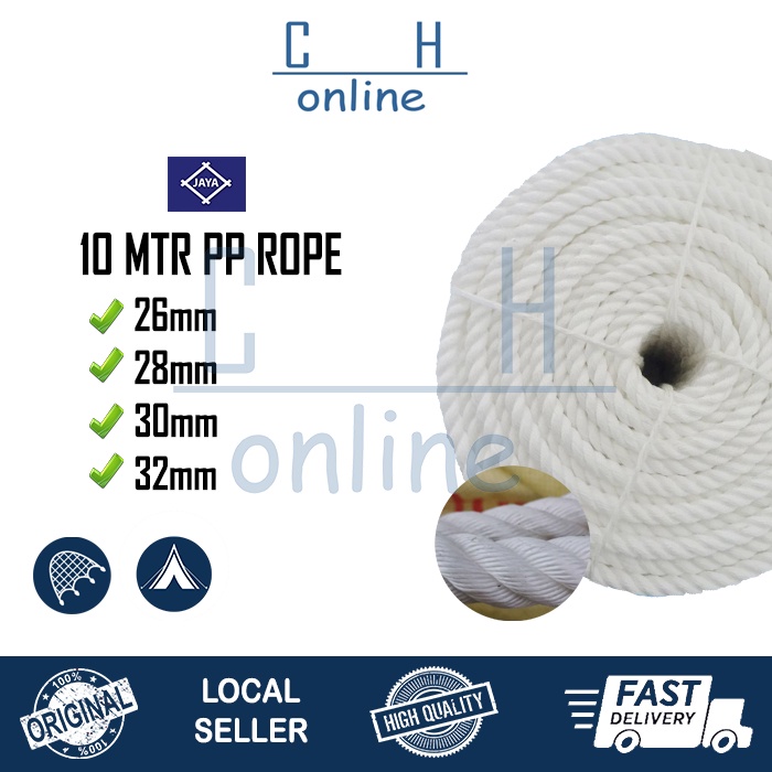 Putih [10mtr]26mm 28mm 30mm 32mm JAYA ยี่ห้อ PP Rope/White Nylon PP Rope /Nylon Rope/Lembu Rope/Nylo