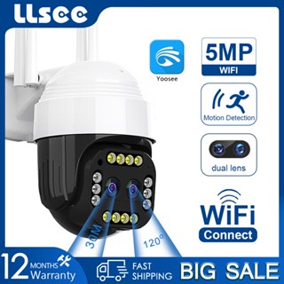 Llsee กล้องวงจรปิดไร้สาย HD 5MP 5G WIFI PTZ IP CCTV ซูมได้ 10 เท่า กันน้ํา มองเห็นกลางคืน สําหรับจอดรถ กลางแจ้ง