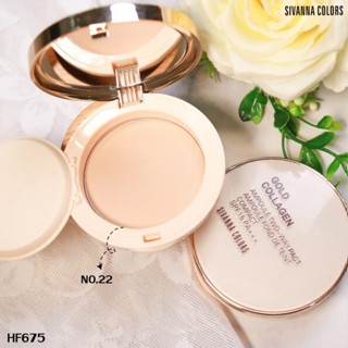 Sivanna Colors Gold Collagen Powder Ampoule Twoแป่งทองคำ 🔥 way Pact spf 15 PA+++ แป้งทองคำคอลลาเจนผสมรองพื้น :HF675