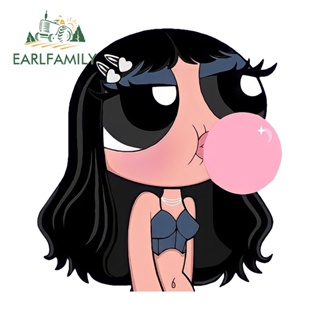 Earlfamily สติกเกอร์ ลายการ์ตูนอนิเมะ Powerpuff Girls กันน้ํา 13 ซม. x 12.1 ซม. สําหรับติดตกแต่งหน้าต่างรถยนต์