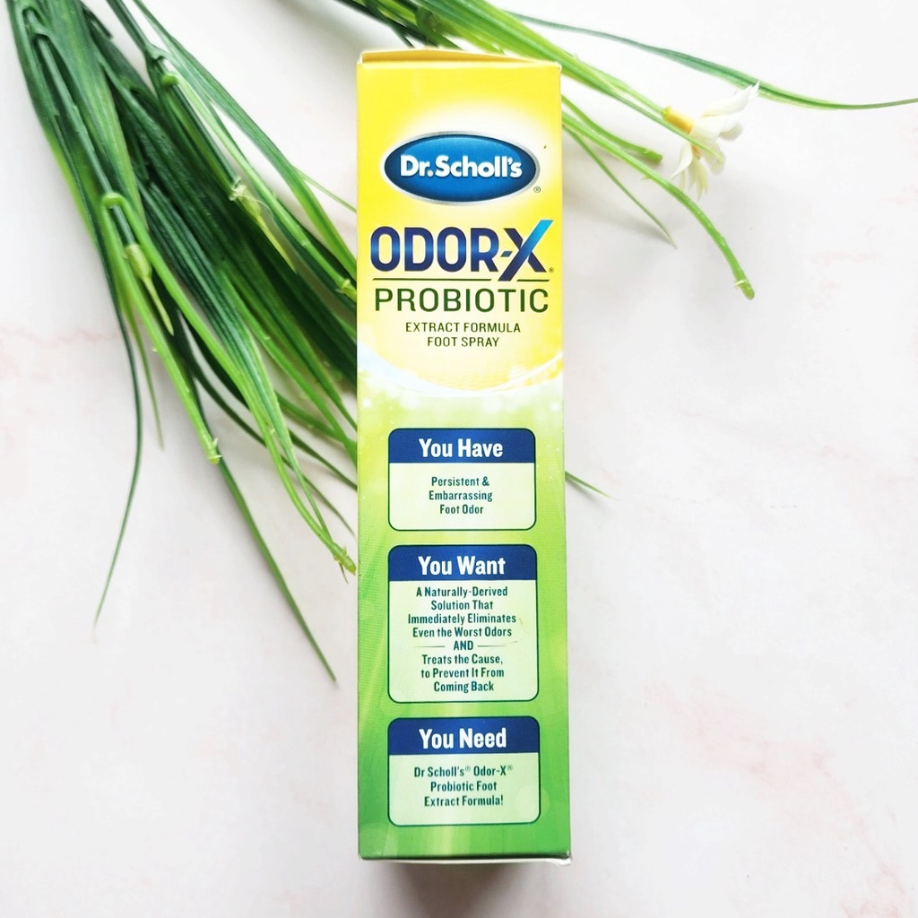 [Dr.Scholl's®] Odor-x Probiotic Extract Formula Foot Spray 118 mL สเปรย์ดับกลิ่นเท้า ลดกลิ่นเท้า