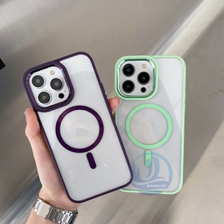 เคสแม่เหล็กรองรับการชาร์จแบบไร้สายเคสใสกันกระแทกสำหรับ iPhone 14 Pro Max 14 Plus 13 Pro Max ซิลิโคนกันกระแทกกันกระแทก Cover