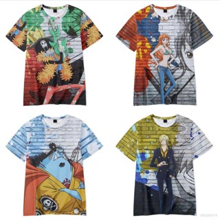 เสื้อยืดแขนสั้นลําลอง ทรงหลวม พิมพ์ลายอนิเมะวันพีช Ellen ONE PIECE Nami Sanji พลัสไซซ์ แฟชั่นสําหรับผู้ชาย และผู้หญิง