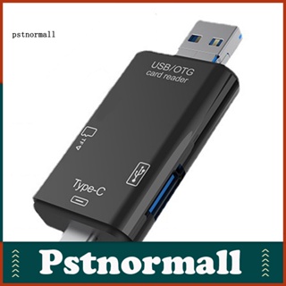 Pstnormall เครื่องอ่านการ์ดหน่วยความจํา USB 2.0 Type-C SD-Card TF OTG แบบพกพา สําหรับแล็ปท็อป